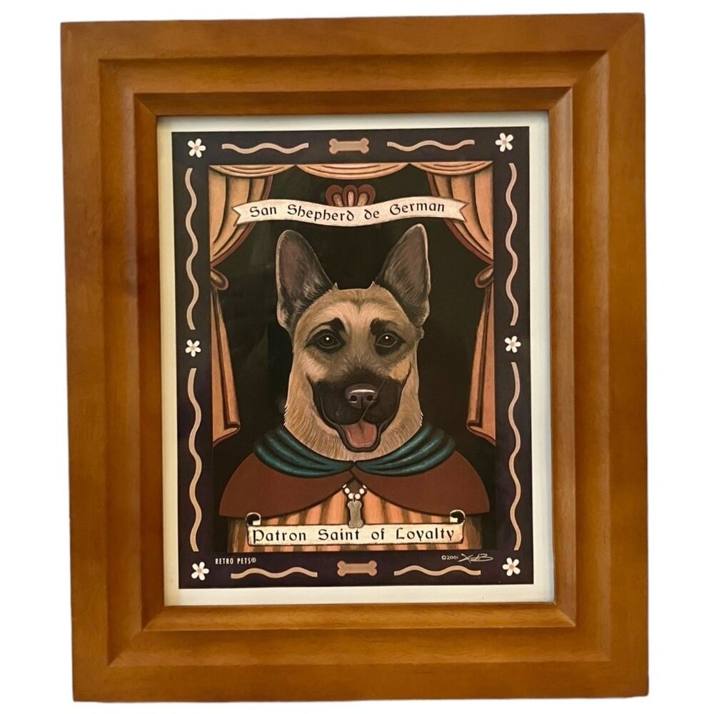 Wood Frame GERMAN SHEPHERD Wall ART "Patron Saint of Loyalty"-Krista Brooks